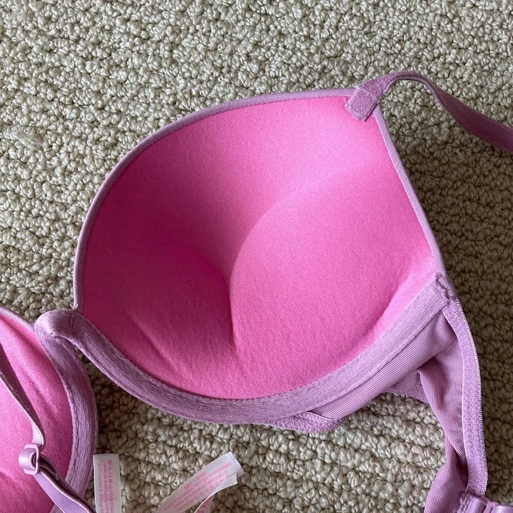 Victoria’s Secret PINK Wear Everywhere Super Push Up Bra Size 32C Mauve EUC - Image 4