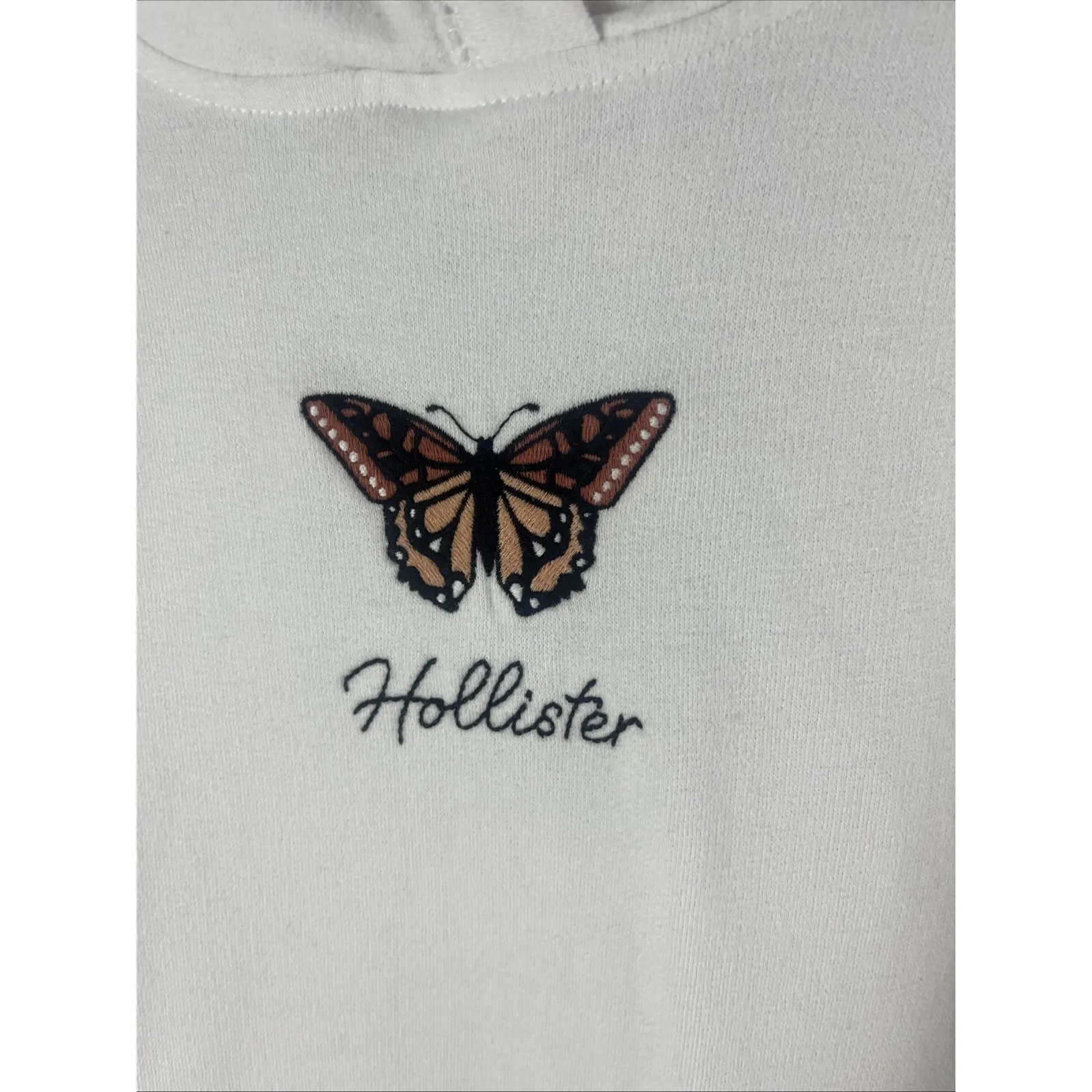 Hollister Y2K Casual Cozy  Embroidered Butterfly Long Sleeve  Hoodie Size Large - Image 3