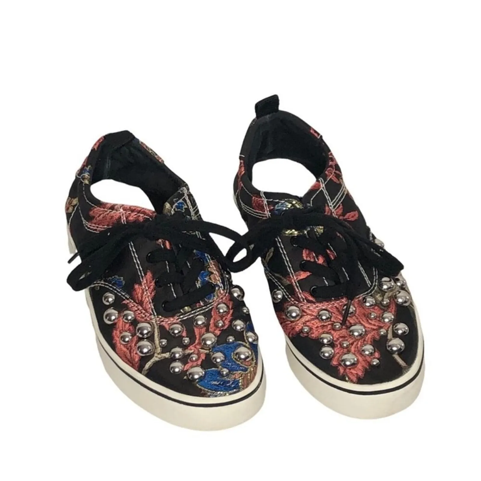 Zara Studded Jacquard Floral Sneakers EU 36 US 6 Statement Shoes - Image 3