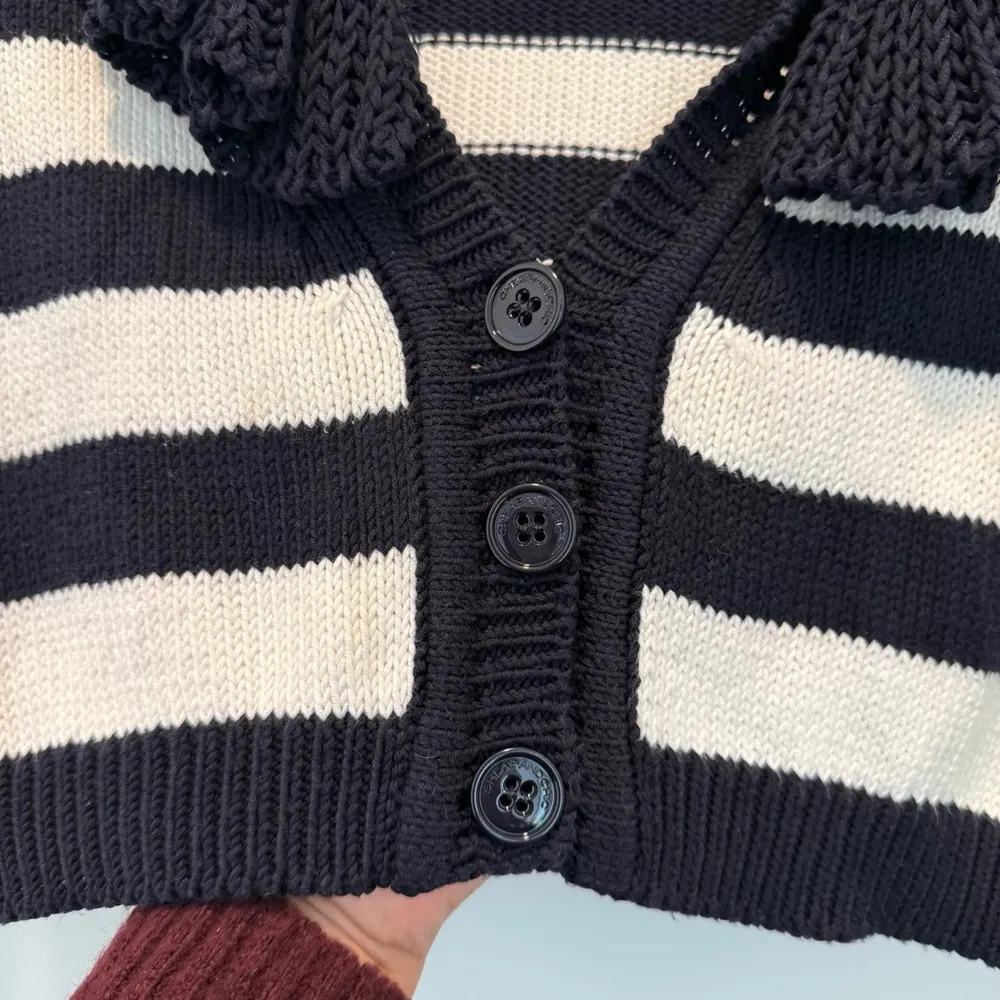 Moschino Striped Ruffled Cropped Cardigan size us 8 - Image 2