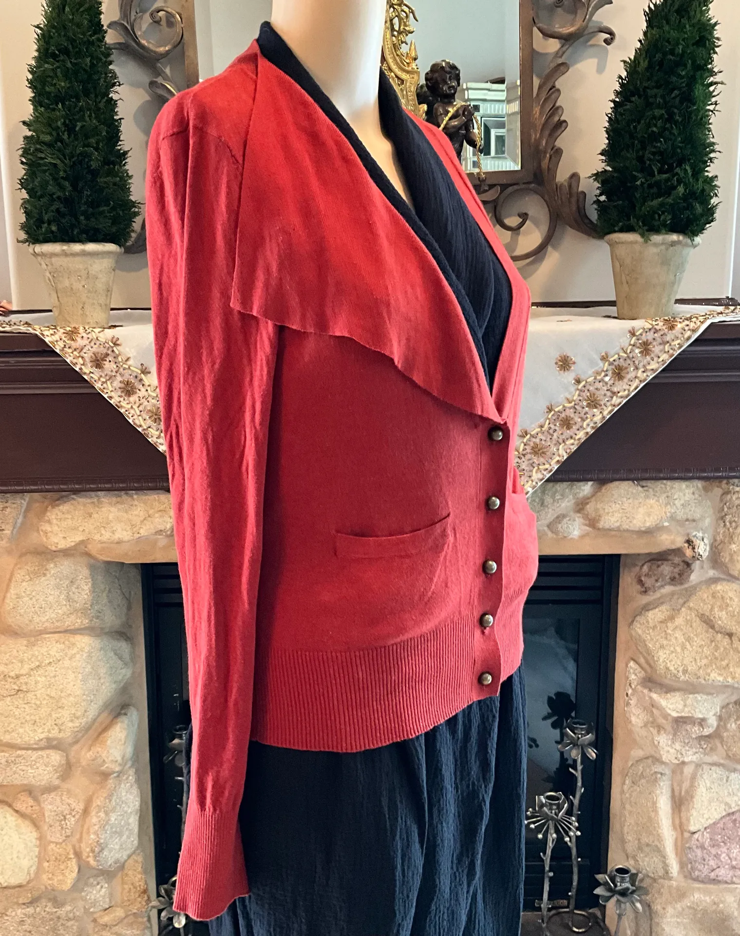 Moth Cardigan Sweater M - Image 3