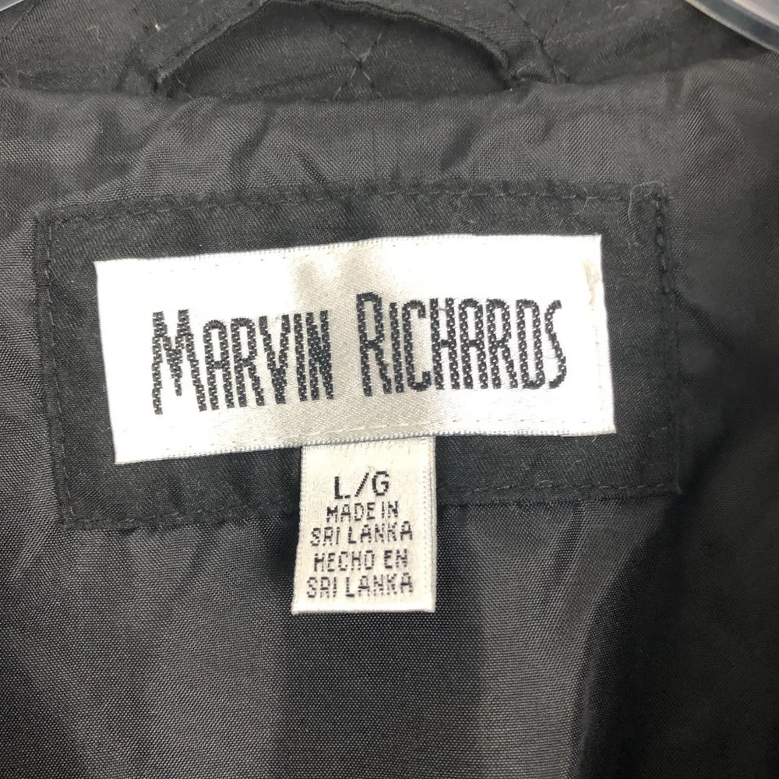 Marvin Richards Vintage Quilted Black Jacket Size Large - Image 3