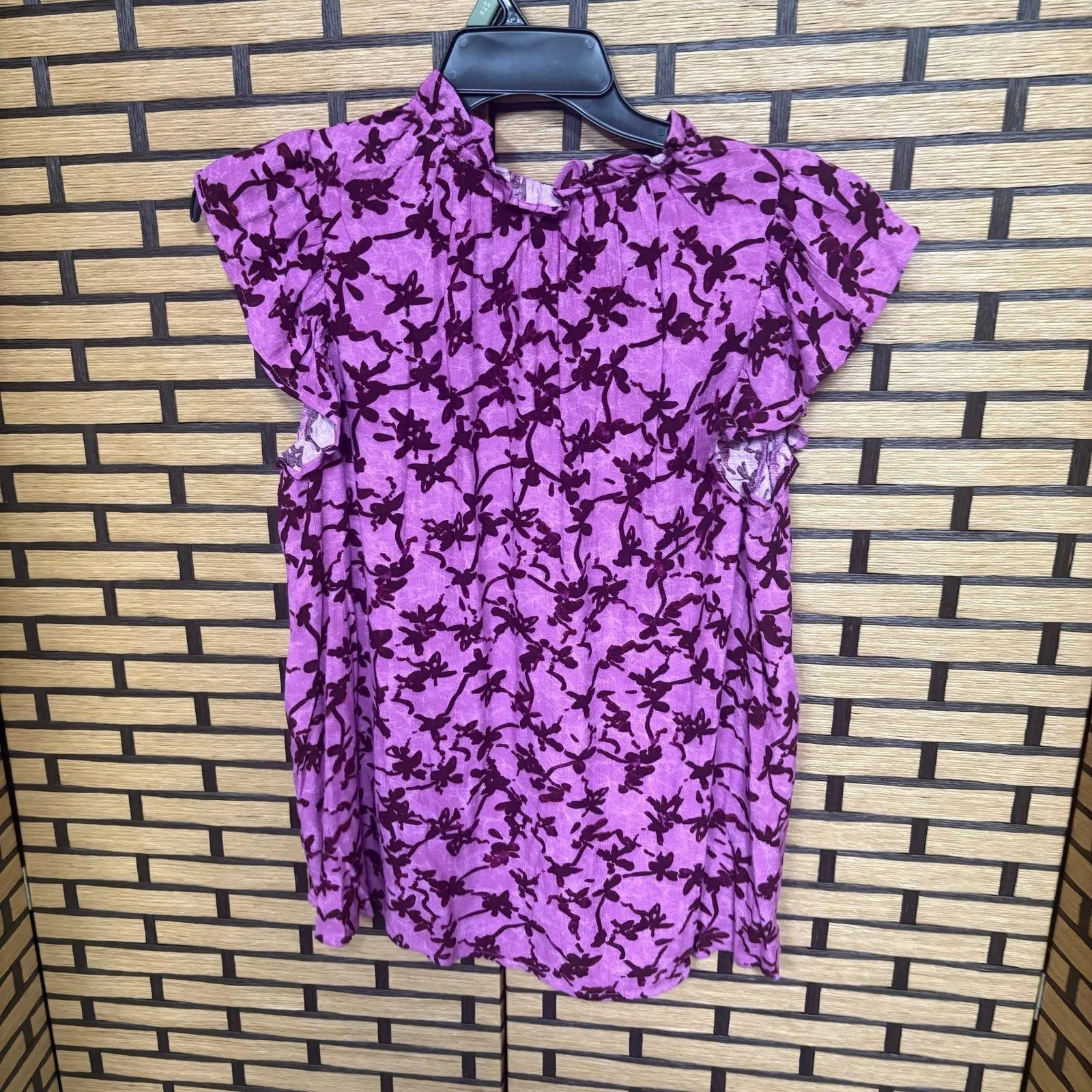 Terra & Sky  Purple Floral Blouse Size 0X - Image 2