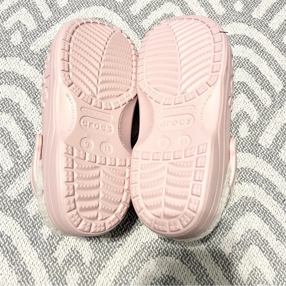 CROCS Baya Faux Fur Lined Cotton Candy Pink Oatmeal Clogs Men’s 9 Women’s 11 NWT - Image 6