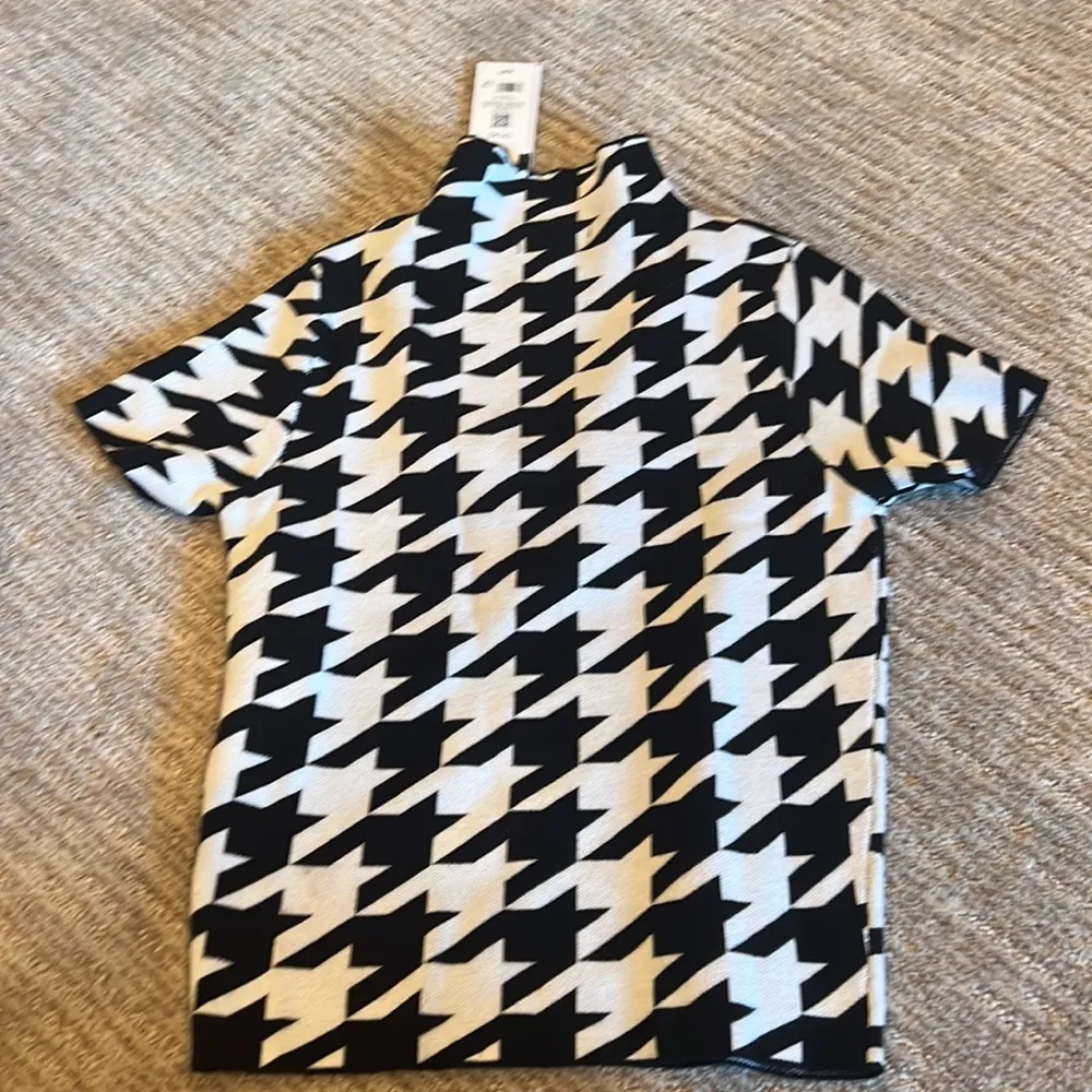 Mock Neck Top Houndsooth - Image 2