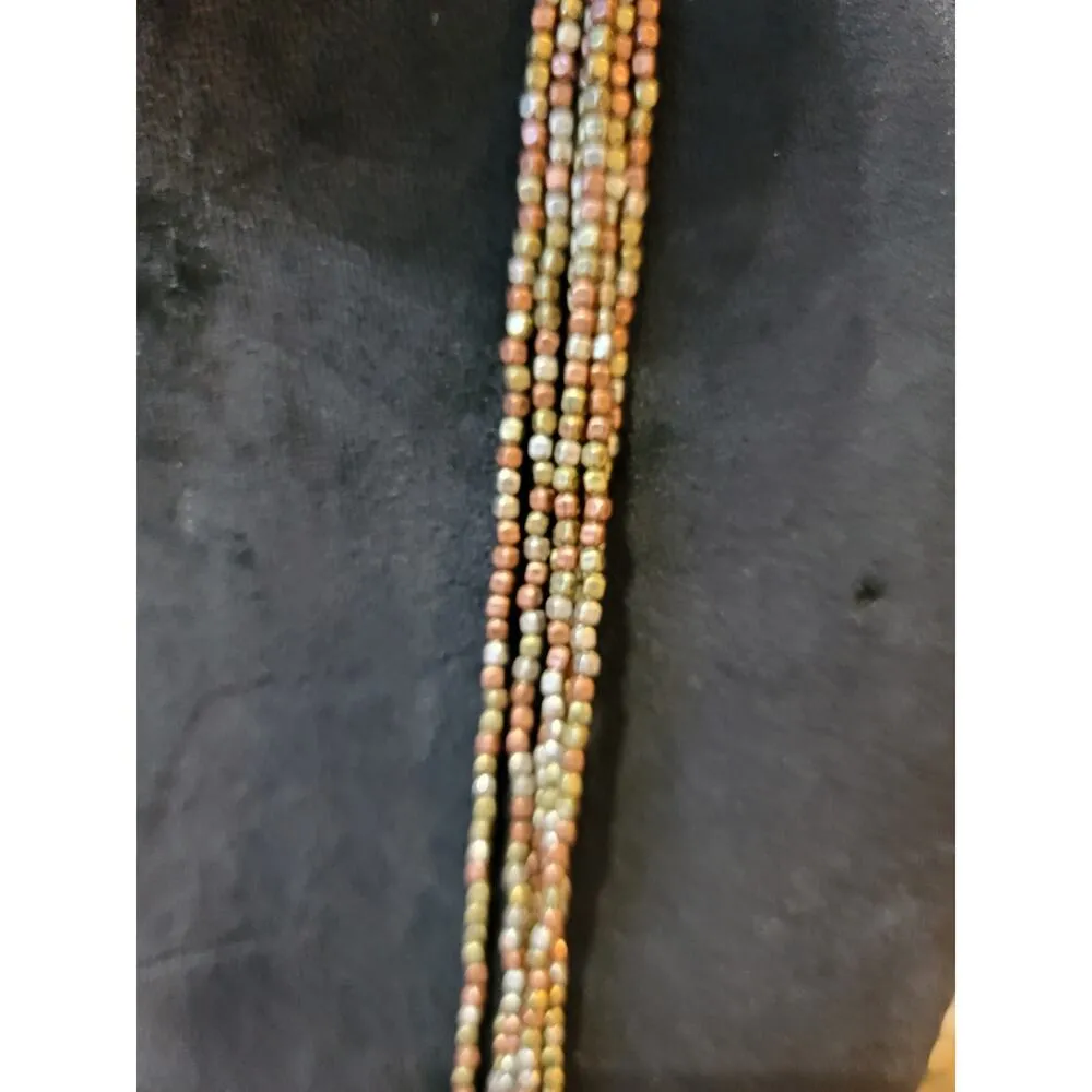 Women's Multicolor Beaded Layered Necklace With Lobster Clasp Lightweight - Image 4