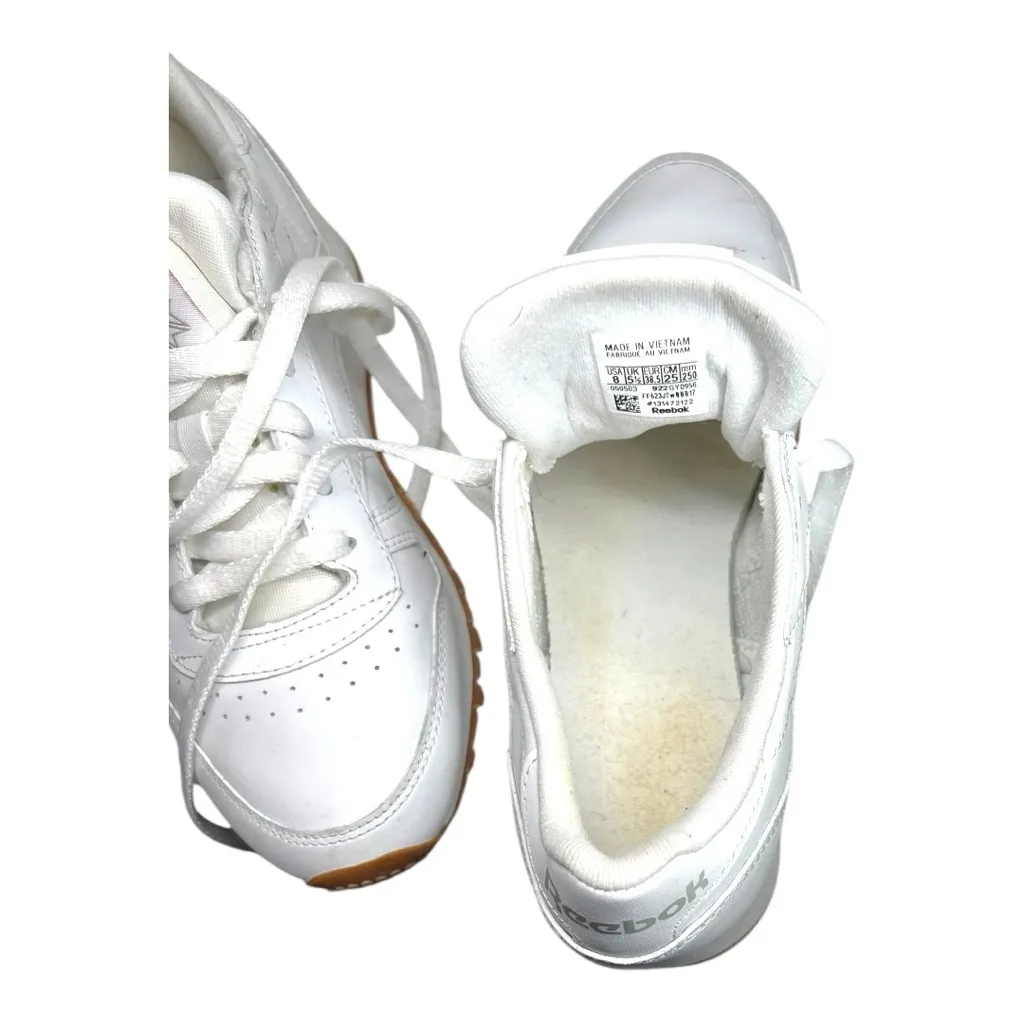 Reebok Women Classic Leather Sneaker White/Gum‎ Size 8 GY0956 - Image 8