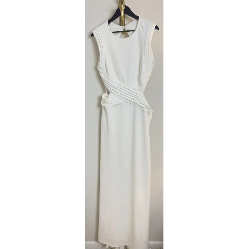TADASHI SHOJI Tenney Maxi Evening Dress in White Size X-Large - Image 4