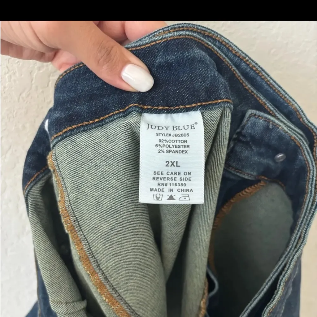 Judy Blue | Size 2XL Denim Jean Mini Pencil Wrap Skirt in‎ Blue Skort - Image 9