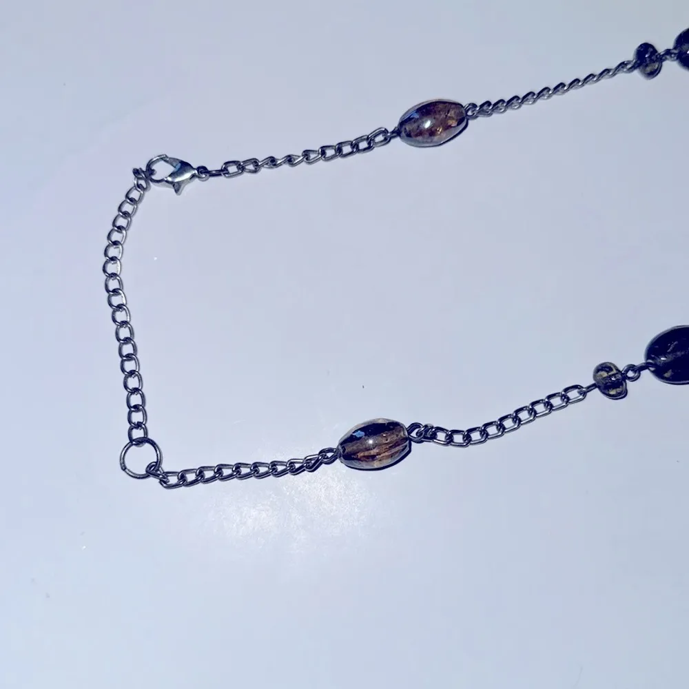 Multicolored Purple and Blue beaded necklace Bohemian Office Layering Piece - Image 3