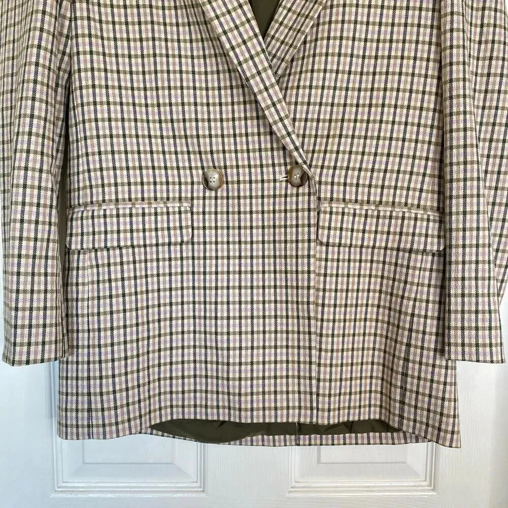 MADEWELL Dorset Blazer in Albermarle Plaid Preppy Academia Size XS Autumn Fall - Image 7