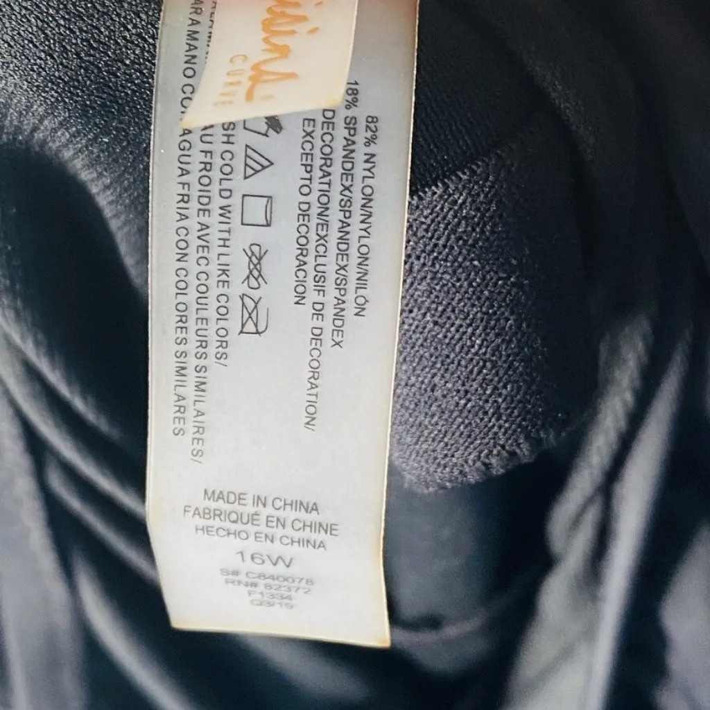 Raisins Curve $94 Black Casablanca High Neck One Piece Swimsuit Size 16W - Image 6