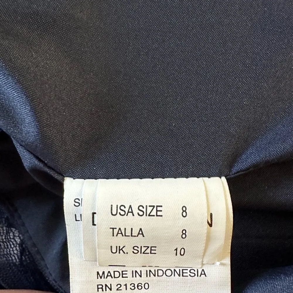 Morilee Madeline Lace and Satin Bridesmaid Dress with V-Back Navy Blue 8 - Image 5