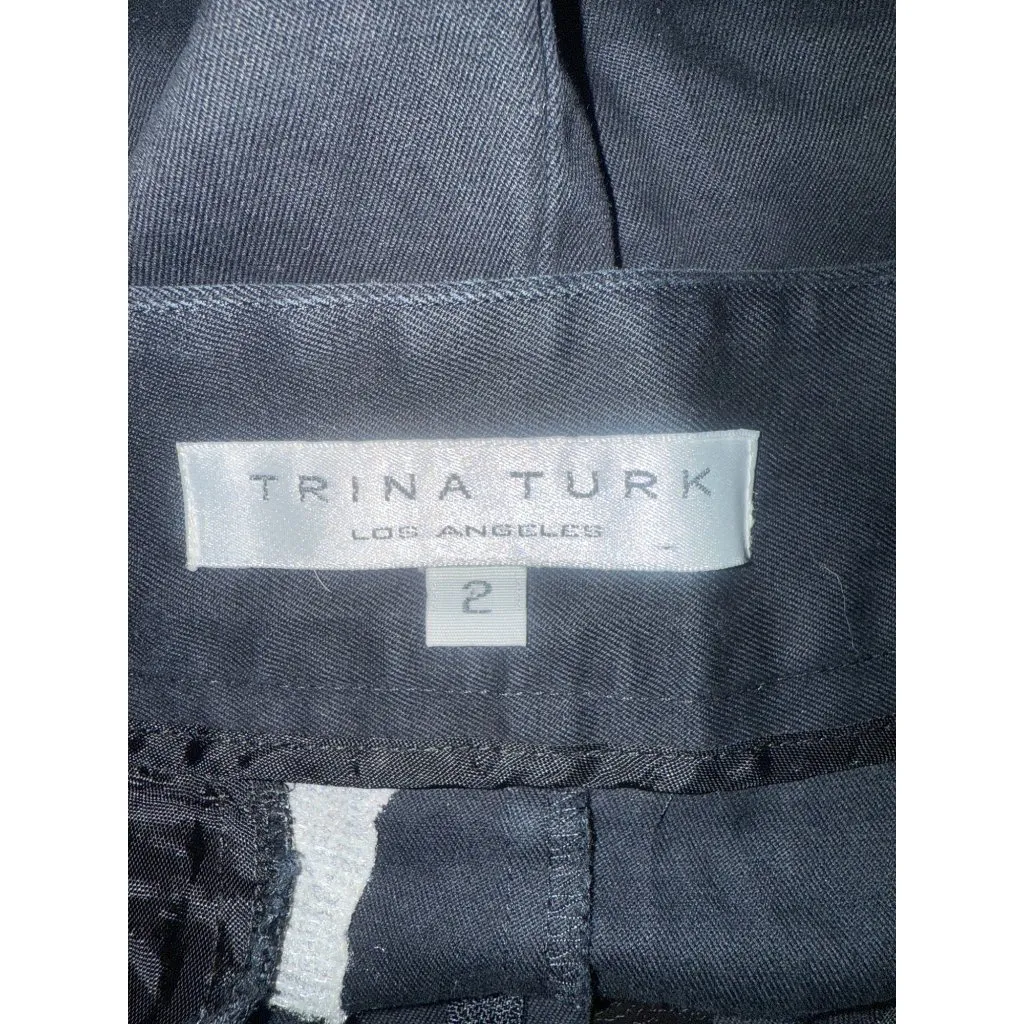 Trina Turk Womens Black Cotton Shorts Size 2 Made In USA - Image 4