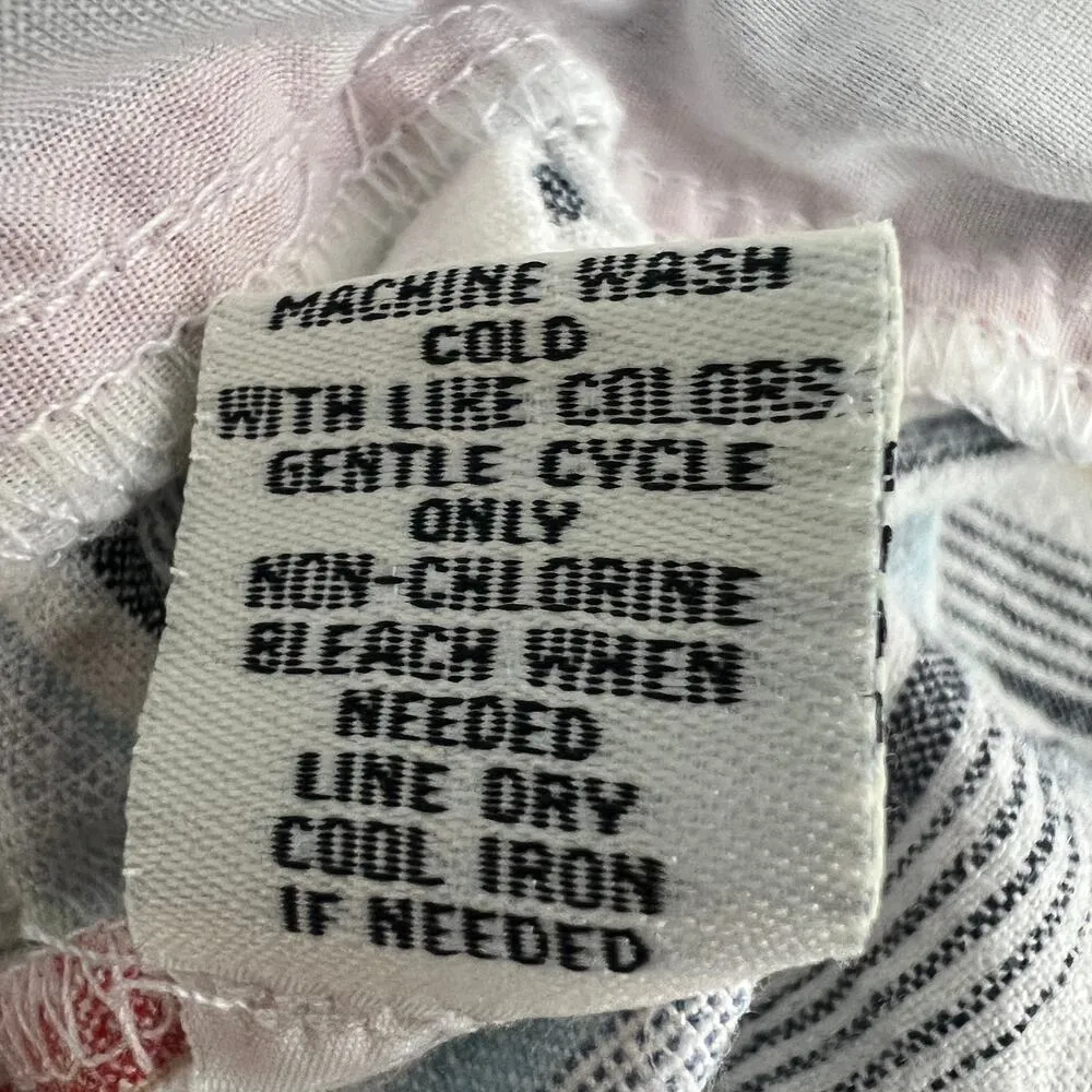 Cj Banks Linen Blend Striped Capri Women's Pull On Beach Pants Size Small Blue - Image 9