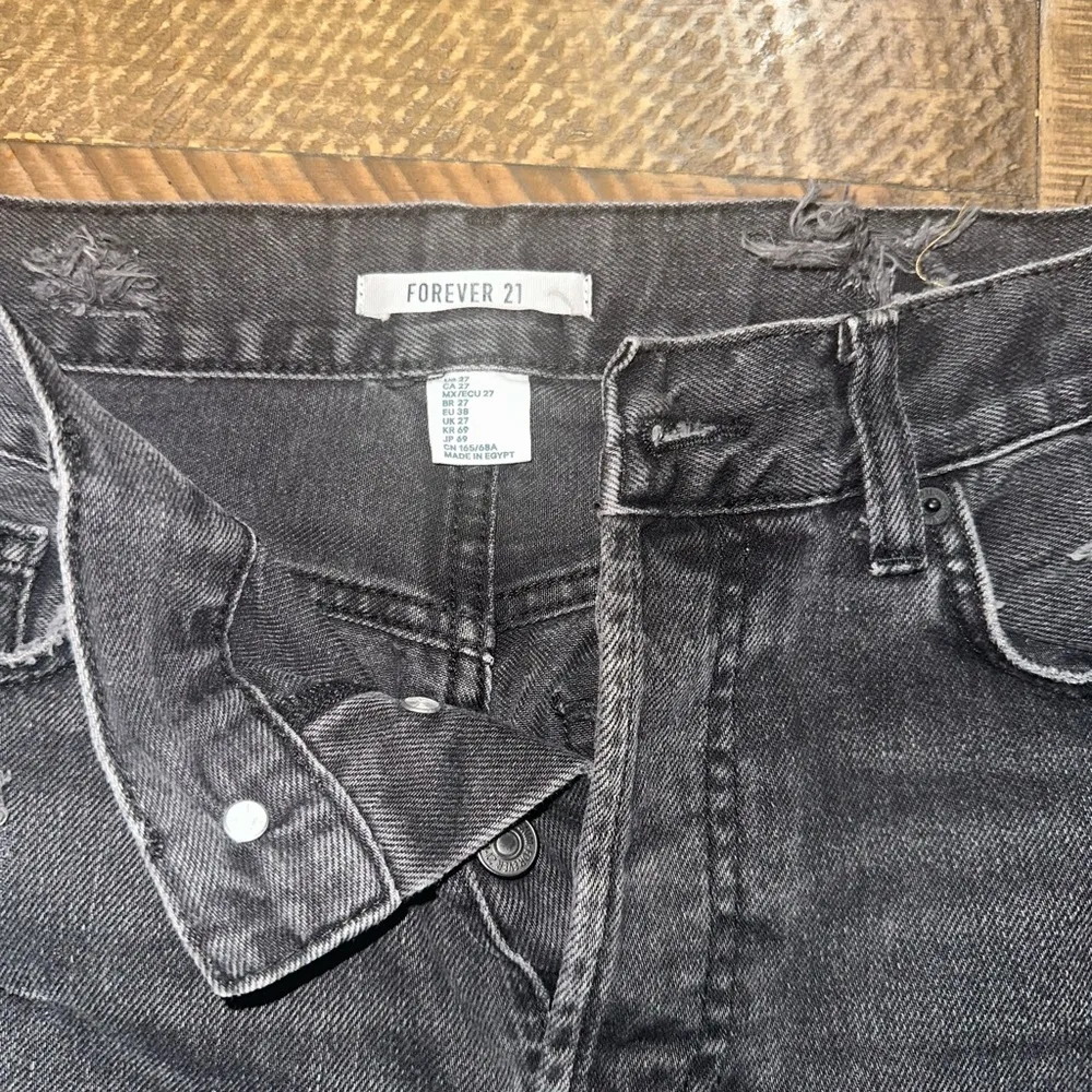 Forever 21 Black Straight Leg Distressed Jeans - Image 2