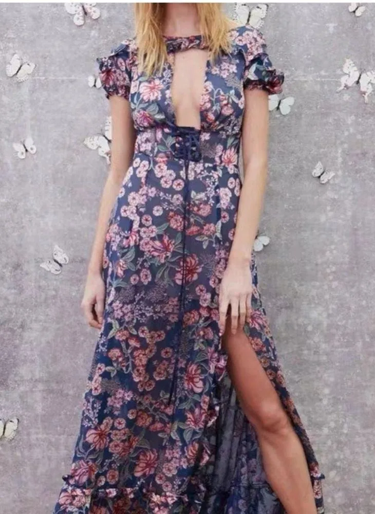 For Love & Lemons FLORA FLORAL MAXI DRESS NWT - Image 4