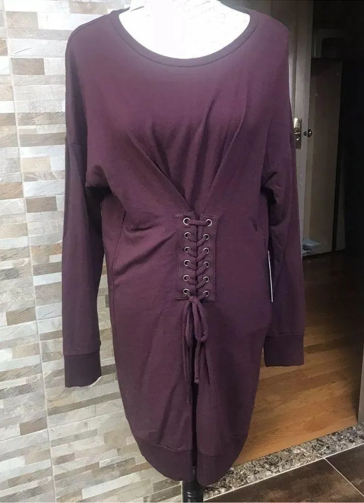 Express NWT Fleece Tunic Sweater Dress Sz M - Image 3