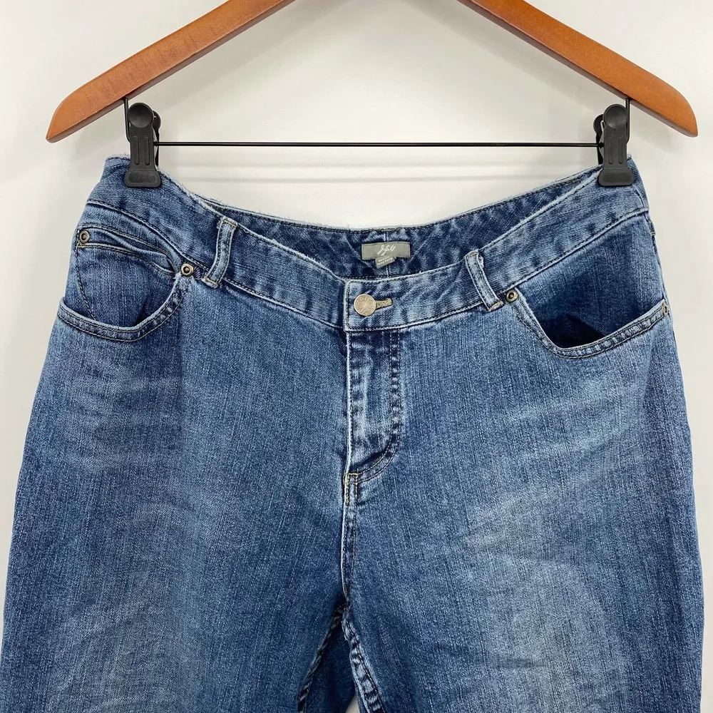 J. Jill Wide Leg Straight Jeans Medium Blue Wash Womens 31 Inch Waist - Image 4