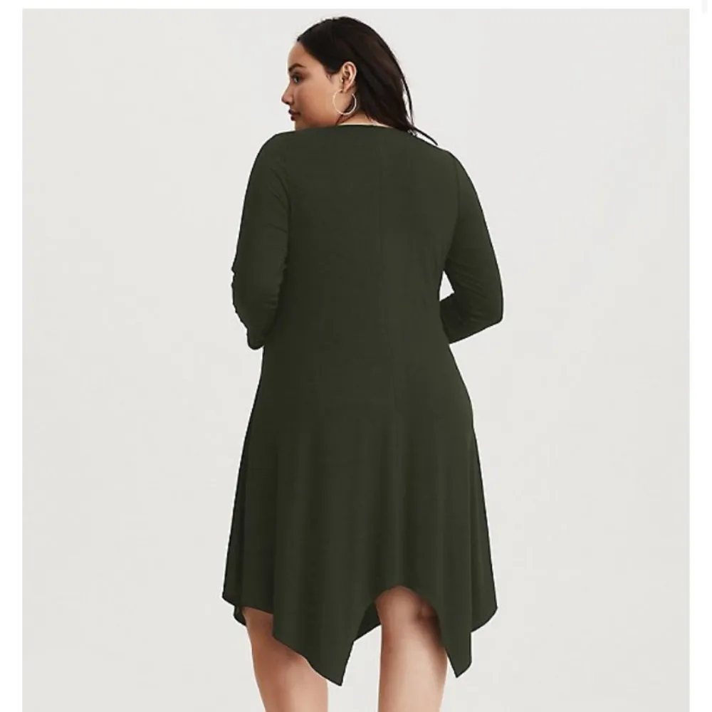 Torrid Midi Jersey Trapeze Dress 2X Women’s Green GUC. - Image 6