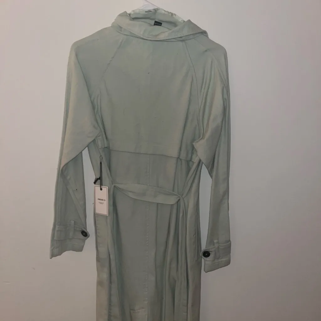 Forever 21 Beige Trench Coat with Black Buttons - Image 2