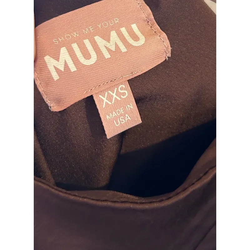 Show Me Your Mumu Jasmine Halter Maxi Dress Chocolate Luxe Satin XXS - Image 7