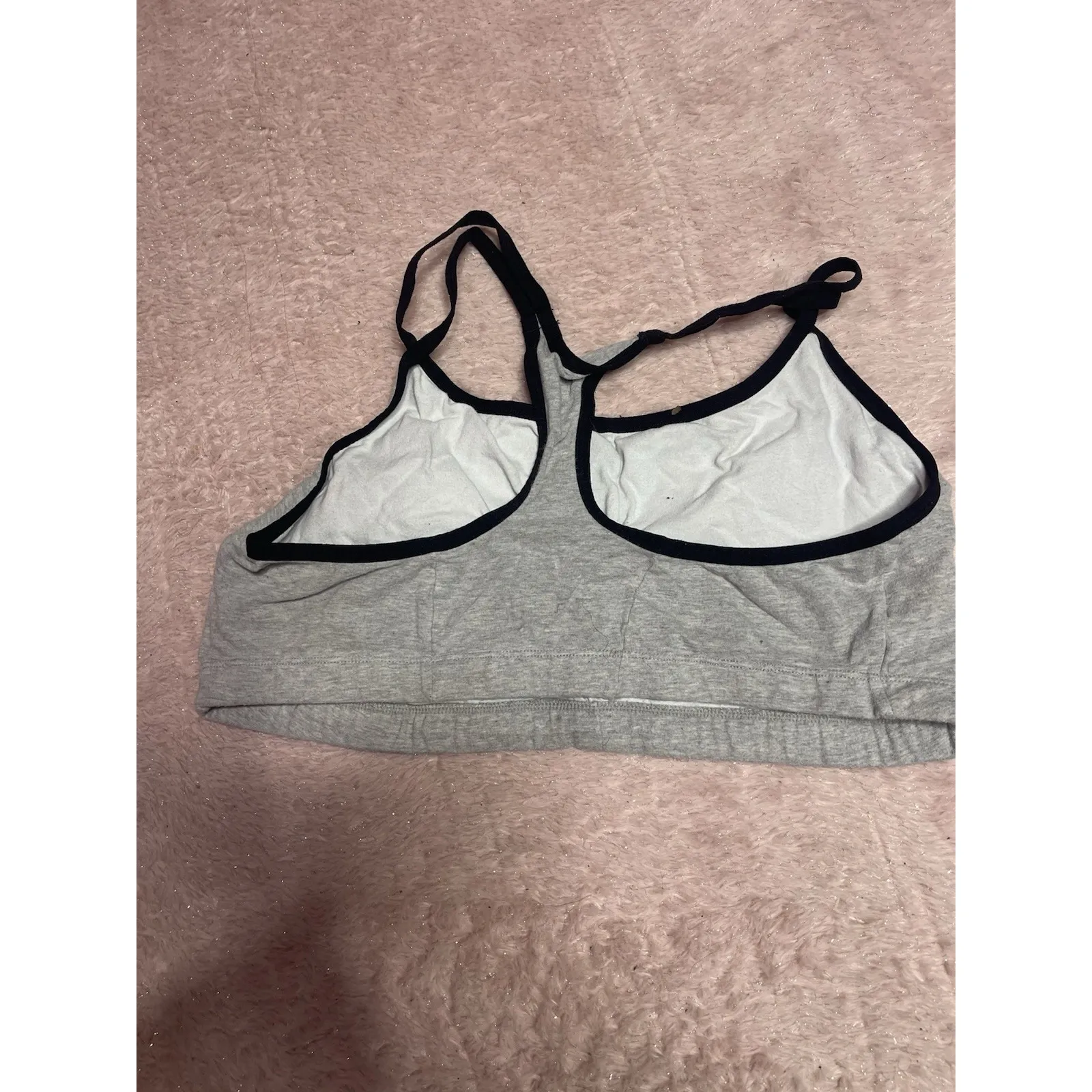 Fruit Of The Loom Sports Bra Women 44 Black Gray White Pullover Racerback 3 Pack - Image 7