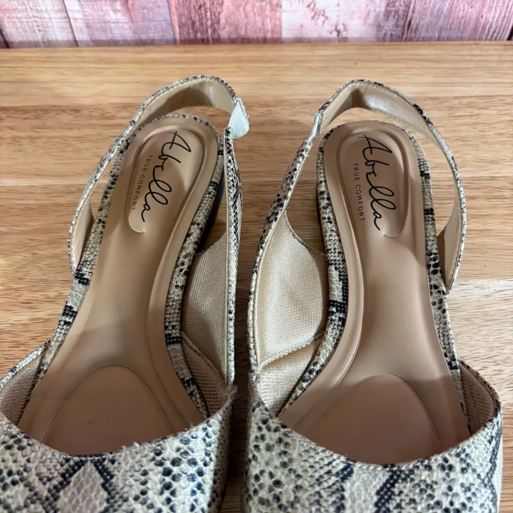 Abella‎ Tan And Black Sling Back Flats Size 7.5 - Image 4