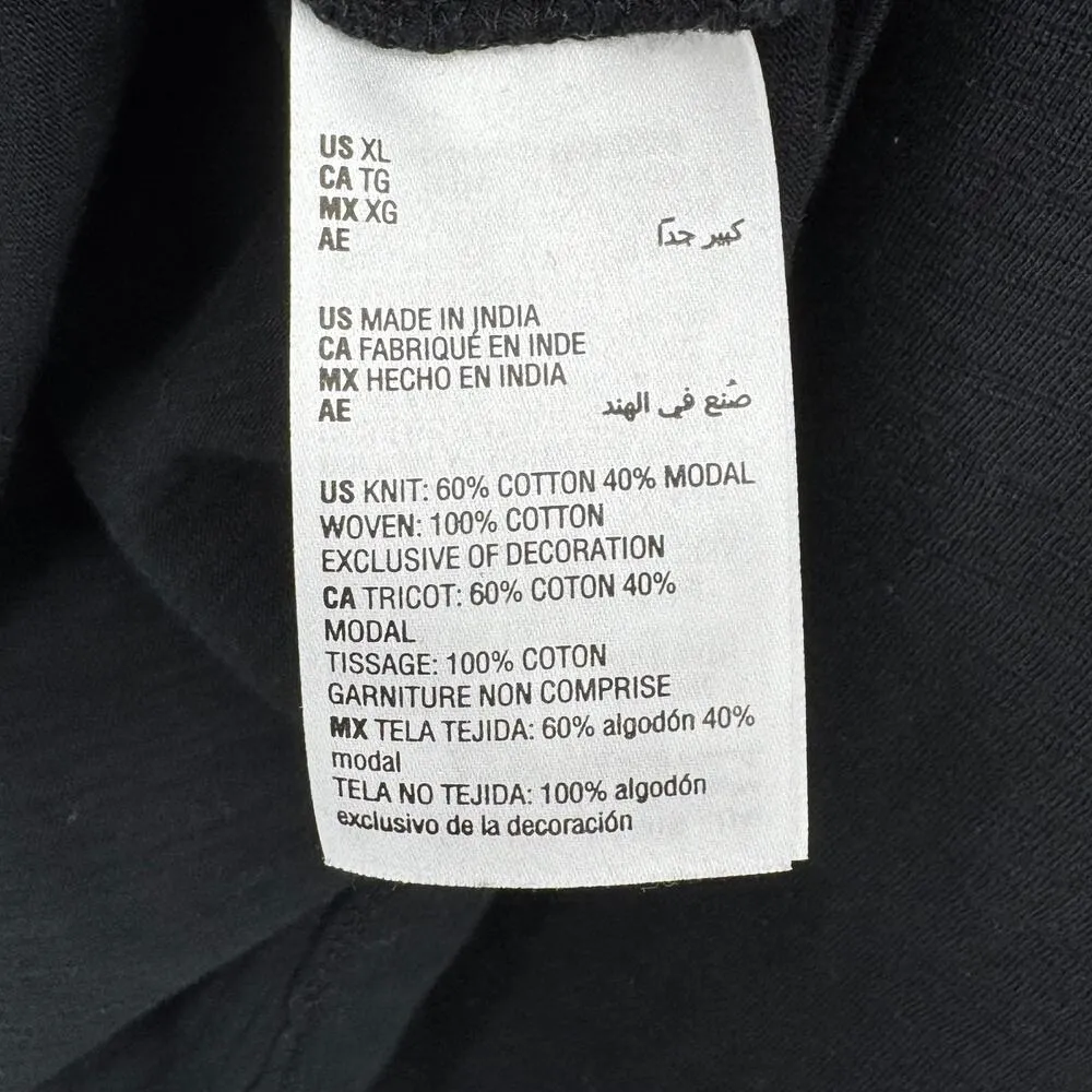 Style & Co. blouse women's XL eyelet ladder lace peasant modal blend black - Image 8