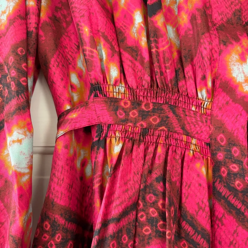 Ulla Johnson Jude Dress Wild Rose Printed Abstract Silk Shirtdress Button Size 0 - Image 6