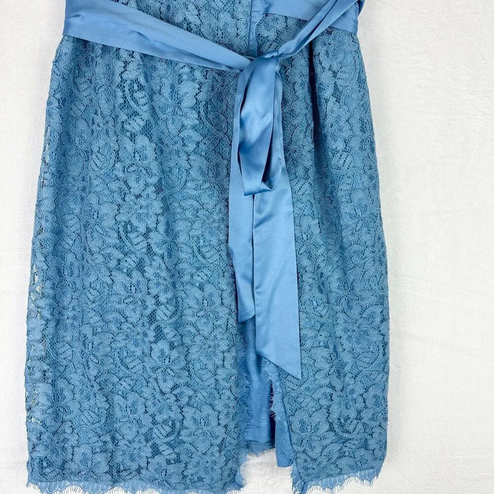 Julianna Lace Wrap Dress Oxford Blue Size Medium - Image 8