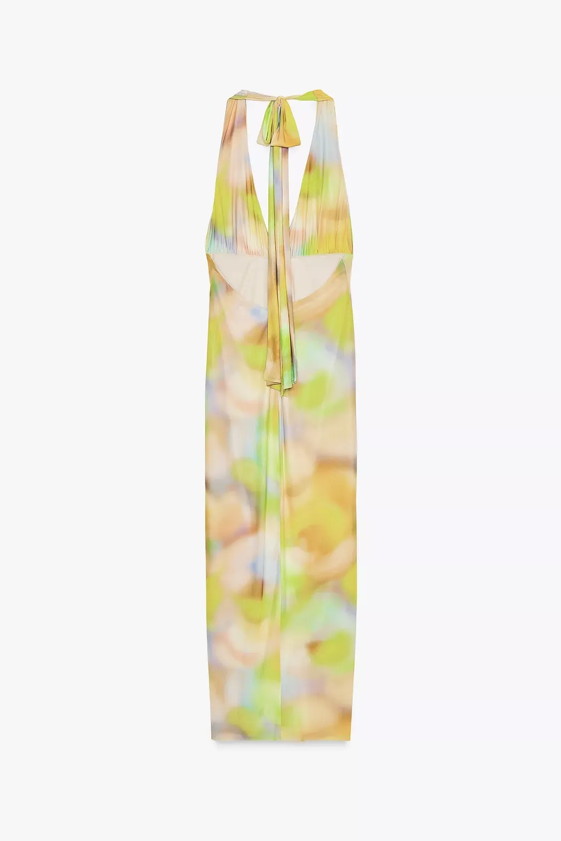 Zara mesh Vibrant Multicolor Halter maxi Dress evening party cocktail - Image 9
