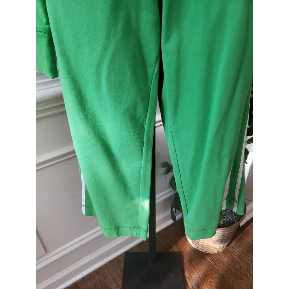 Express Track Suit Womens Medium Green Stripe Active Kangaroo Pocket Full Zip - Image 13