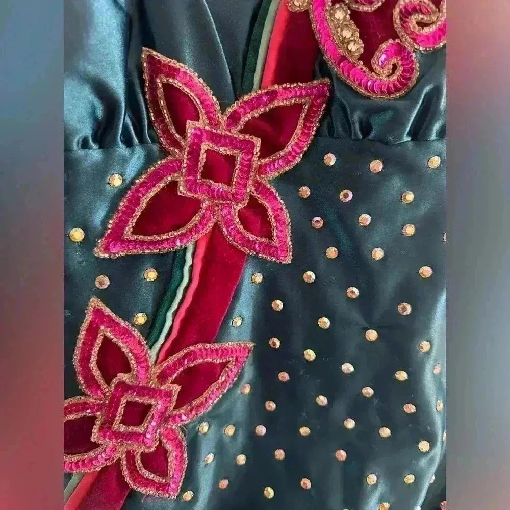 Vintage Jewled dance Leotard Blue Size XS - Image 2