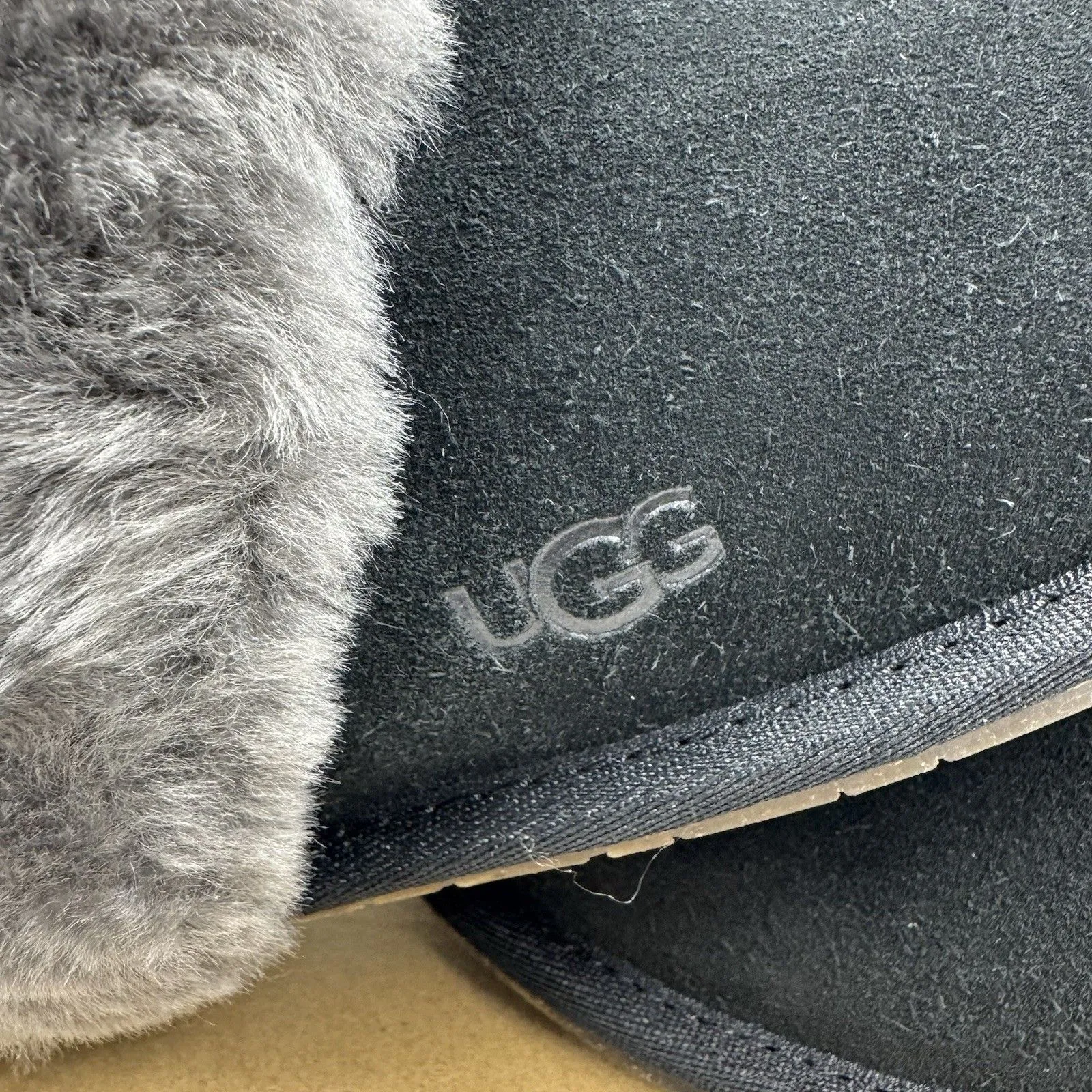 Ugg Australia Women’s Scuffette II Slippers Suede Black/Grey Size 7 New With Box - Image 14