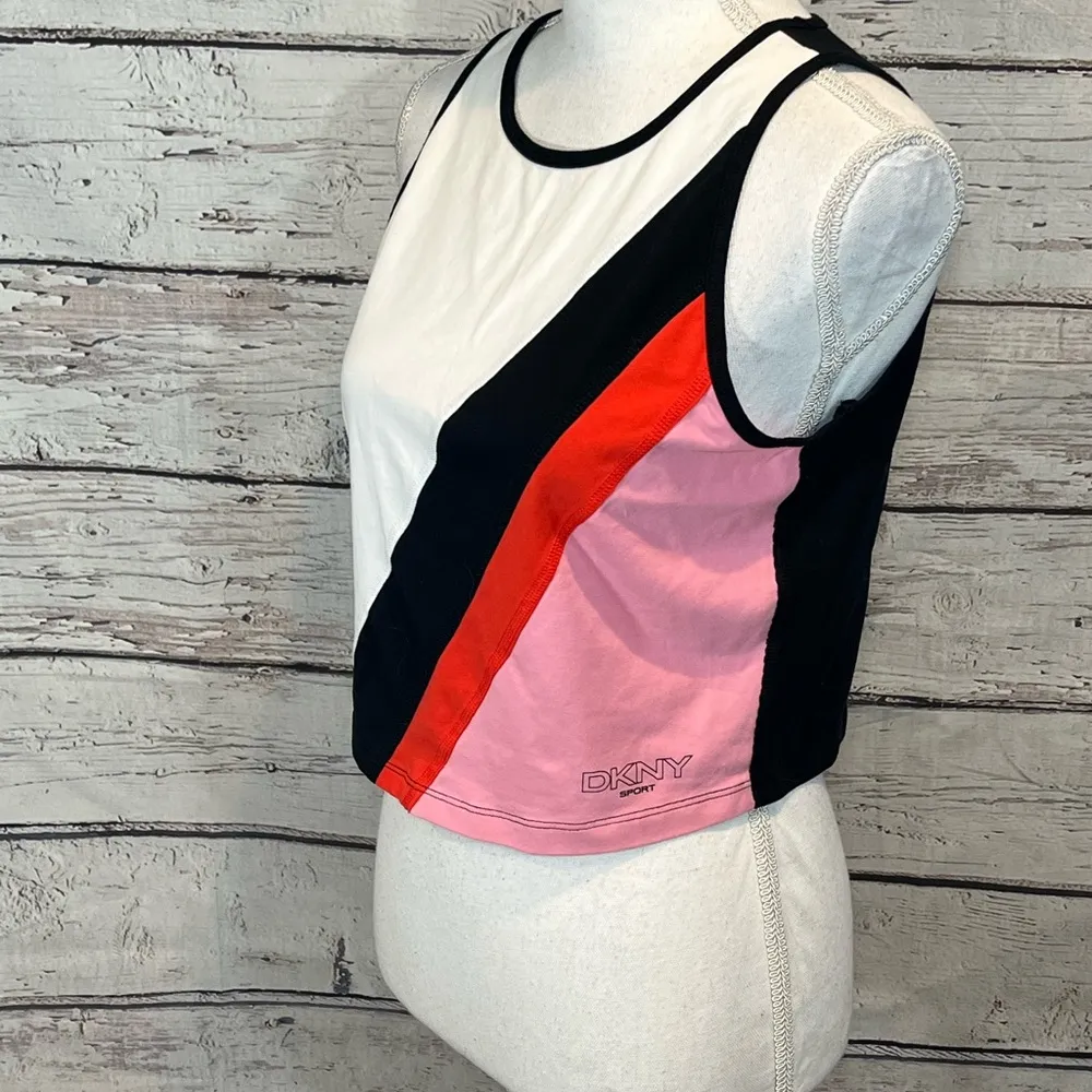 DKNY SPORT Cropped Colorblock Work Out Tank - Image 2