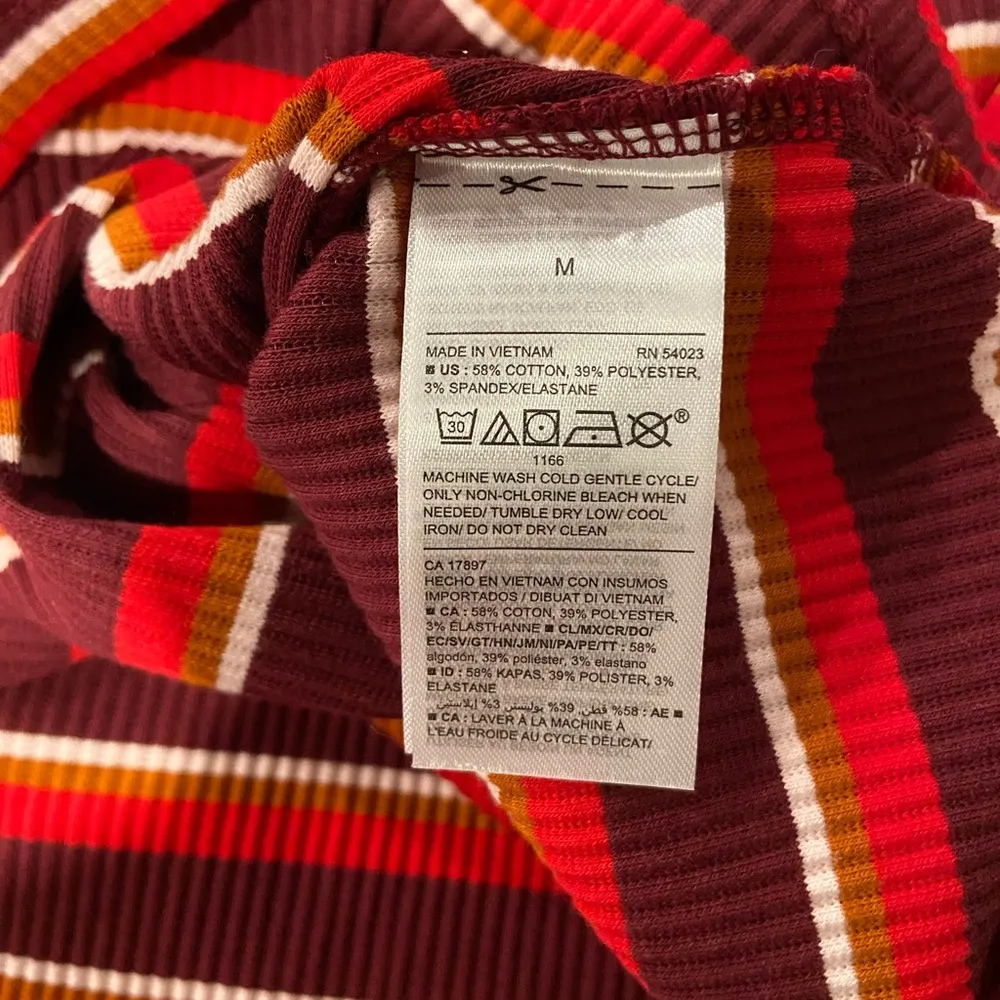 NWT Old Navy Size M Purple Red Stripe Stretch Cotton Ribbed Knit Mini Dress - Image 9