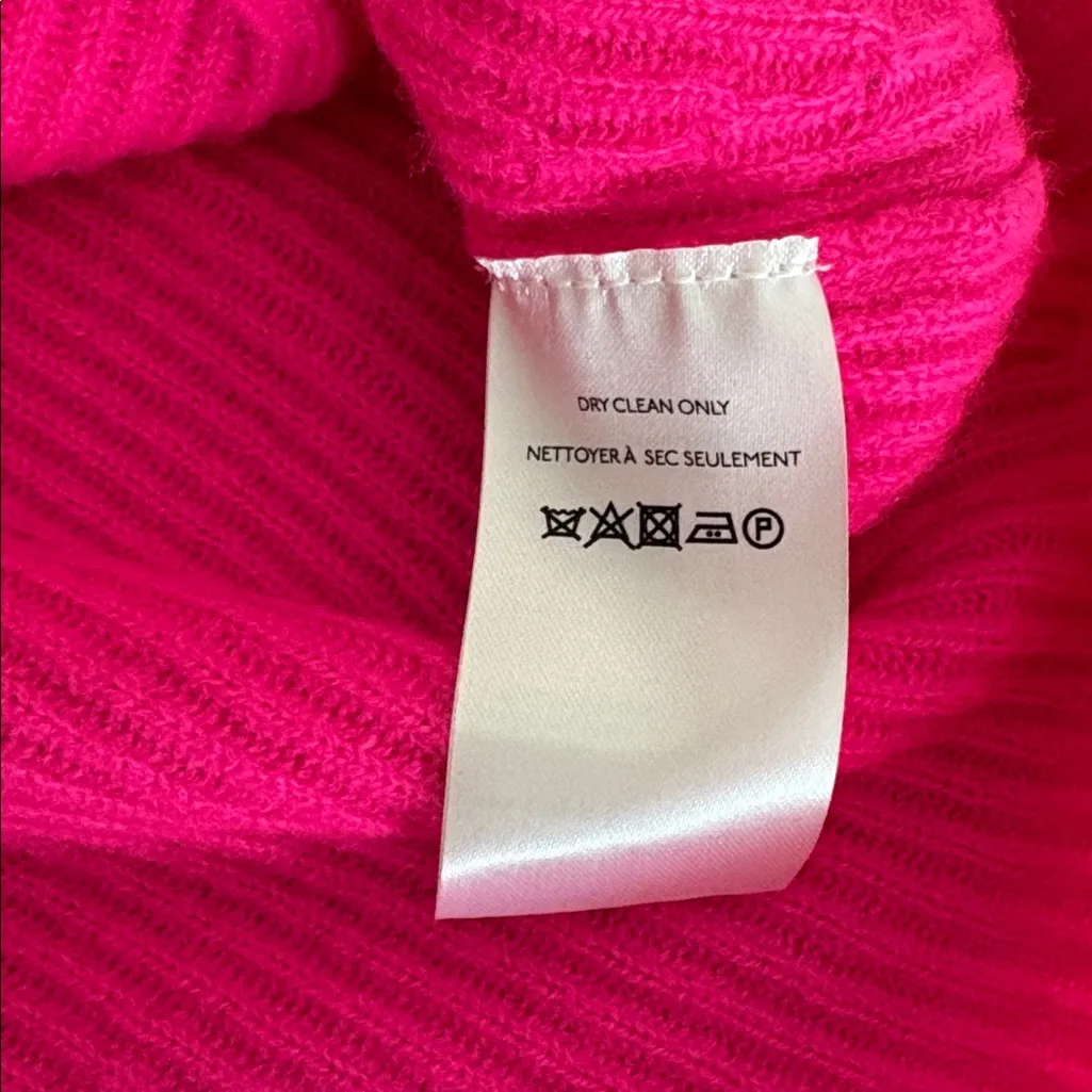 PILCRO Cashmere Ribbed Funnel Neck Sweater Hot Pink Women’s Size 3x Turtleneck - Image 7