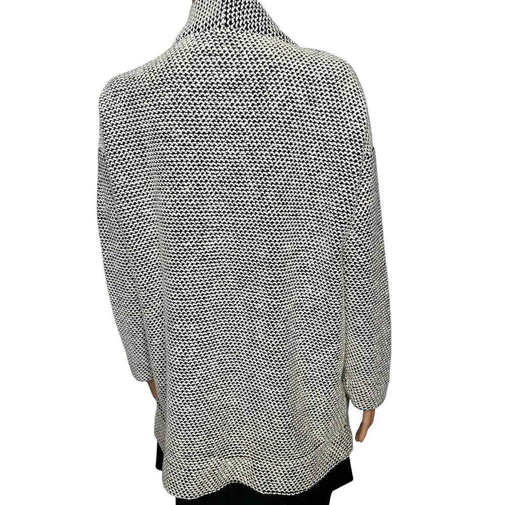 Marine Layer women’s Birdseye Knit Cardigan size Small White/Black - Image 4