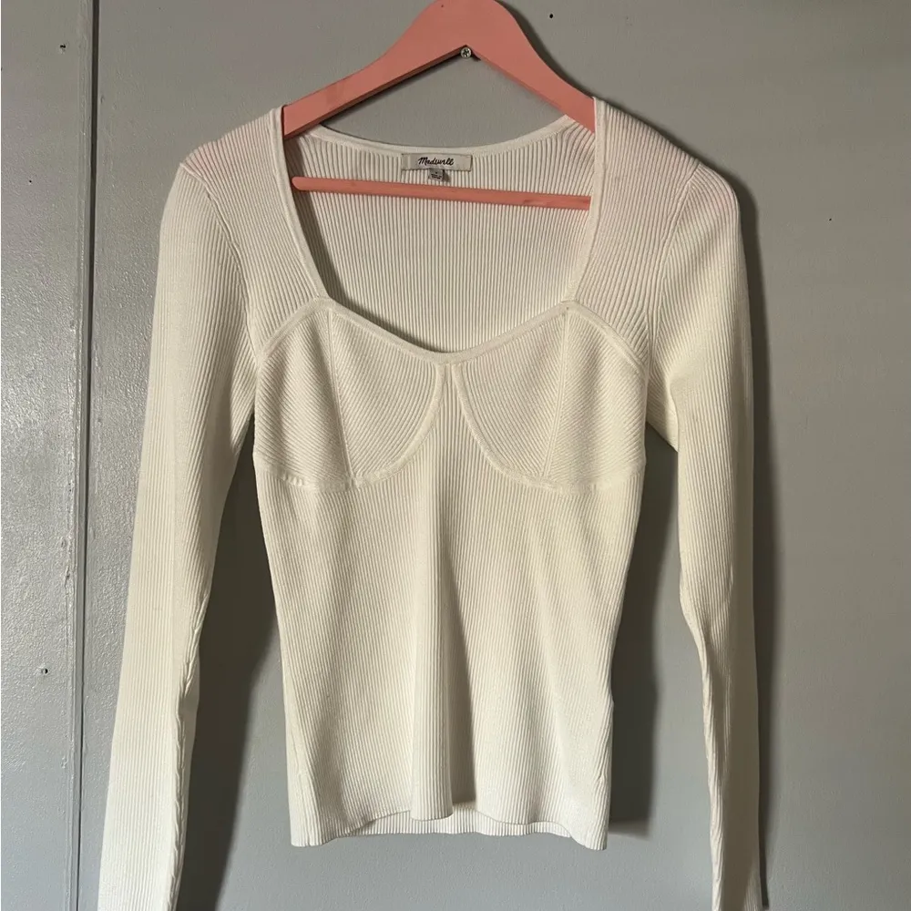 Madewell White Long Sleeve Dress - Image 2