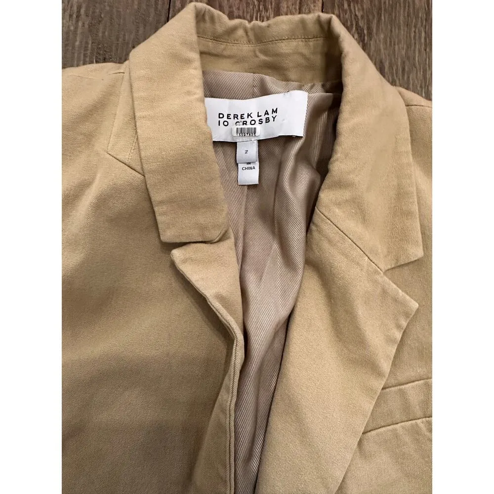 Derek Lam 10 Crosby Arwen Jacket Size 2 Khaki Excellent Condition - Image 9