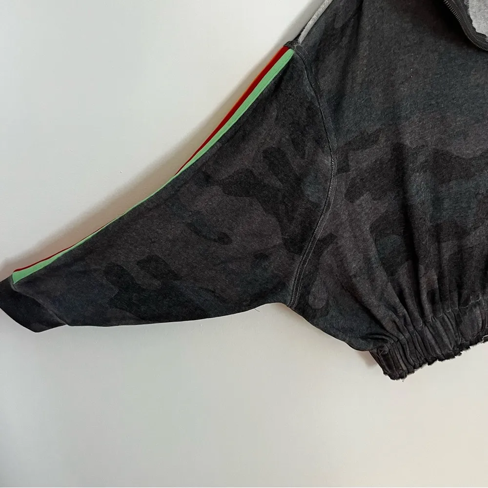 Vintage Havana Rainbow Stripe Camo Sweatshirt NWT Quarter Zip Colorful Pride Gray - Image 10