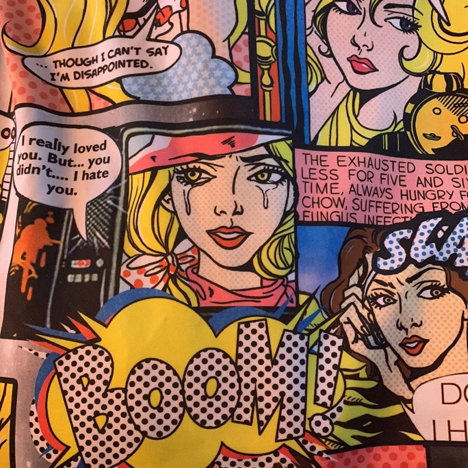 Love J size medium vintage comic book USA dress y2k 90s bodycon - Image 5