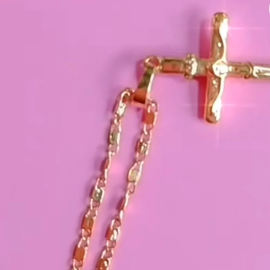 NEW‎ Unisex 24k Yellow Gold Vermeil Crucifix Cross Pendant Necklace, 16-18” - Image 14