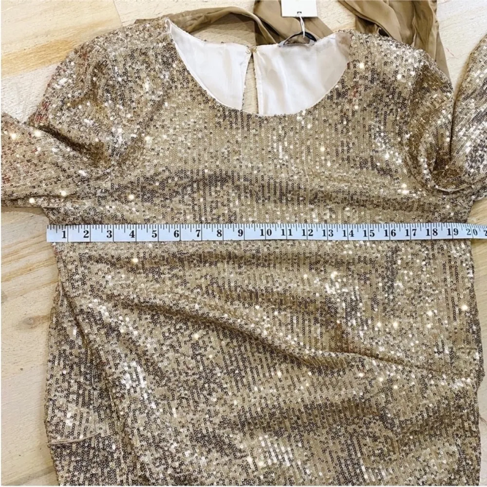 Ramy Brook gold sequin mini dress with detachable waist tie NWT - Image 7
