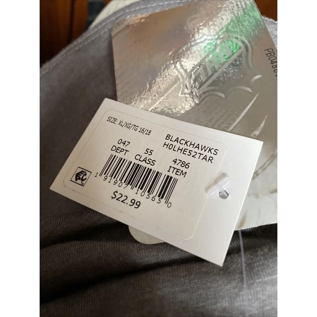 NHL Womens Chicago Blackhawks 3/4 Sleeve Raglan Shirt Gray & Red XL 16 - Image 2