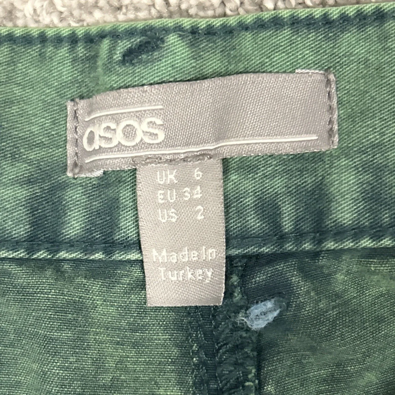 ASOS Barrel Leg Jeans Womens 2 Green Carpenter Cargo Baggy Balloon Pants - Image 7