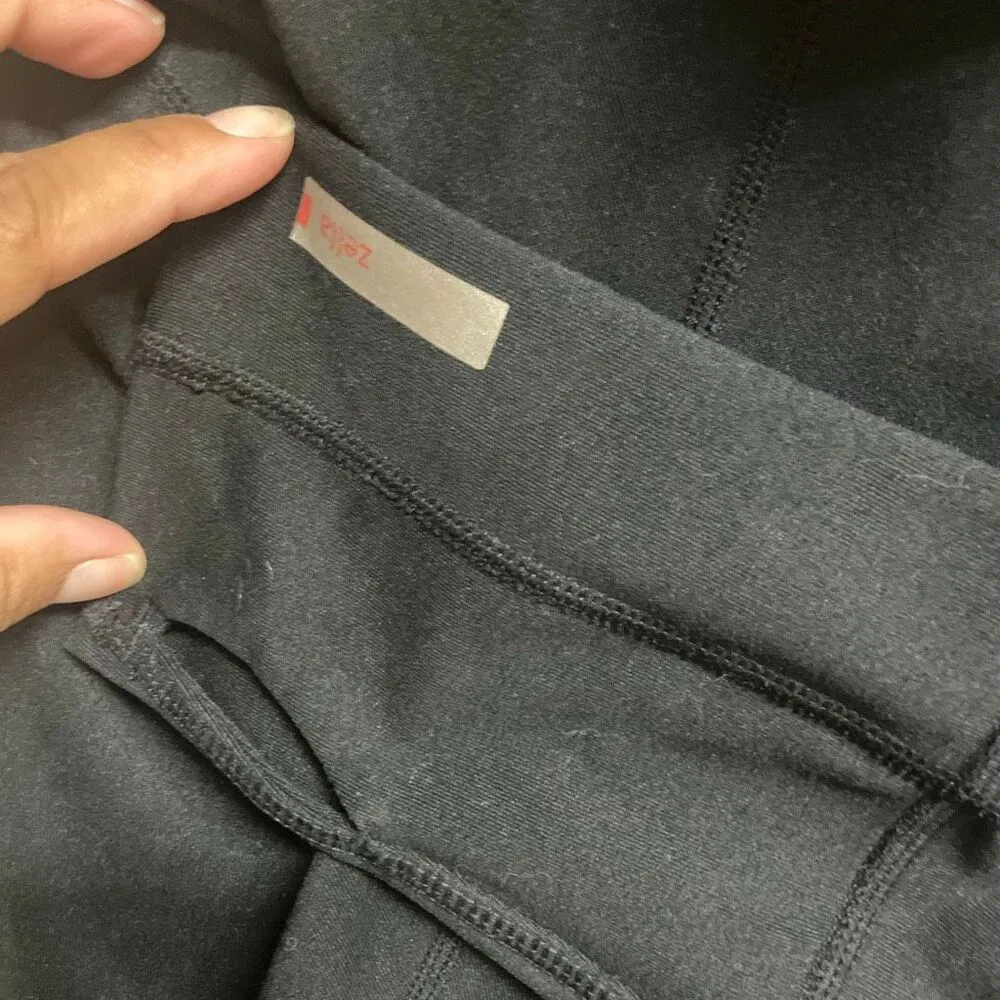 Zella black high neck full zip sheer back activewear jacket Medium #692 - Image 5