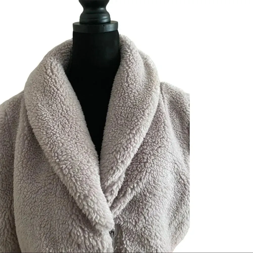 DISCOUNT SHIPPING EUC Lilac moto teddy jacket Purple Size L - Image 4