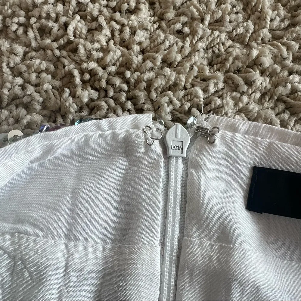 Lulus Megawatt Sequined Mini Skirt Size XL Stretchy Sparkle Night Life C… Blue - Image 5